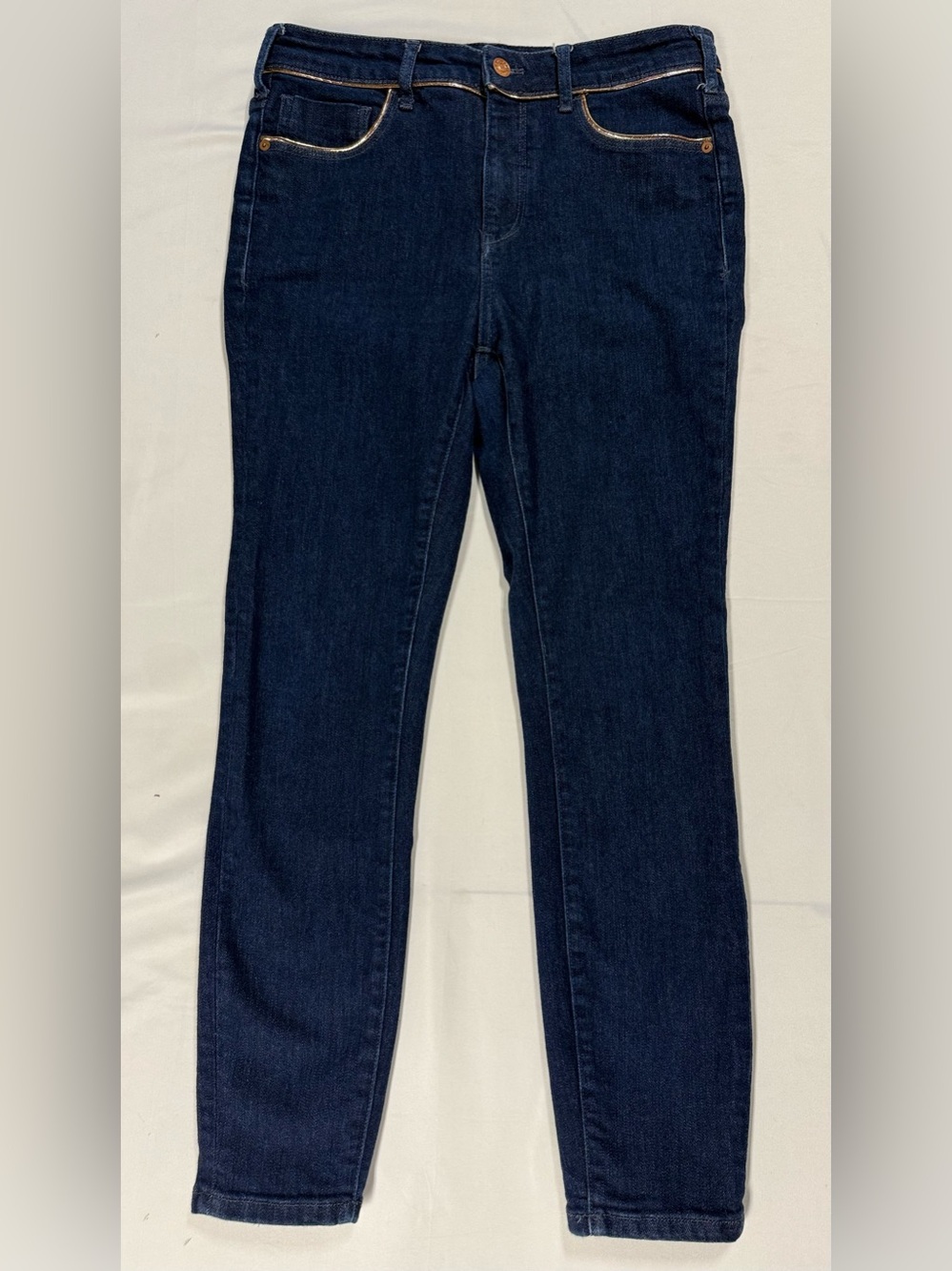 Pilcro Anthropologie Gold Piping Skinny Jeans Indie Sleaze Sz 29